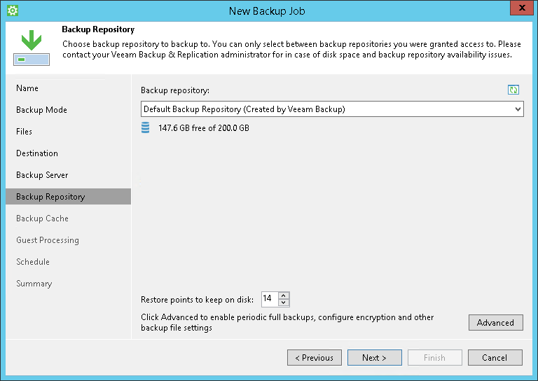 Veeam Backup Repository Settings