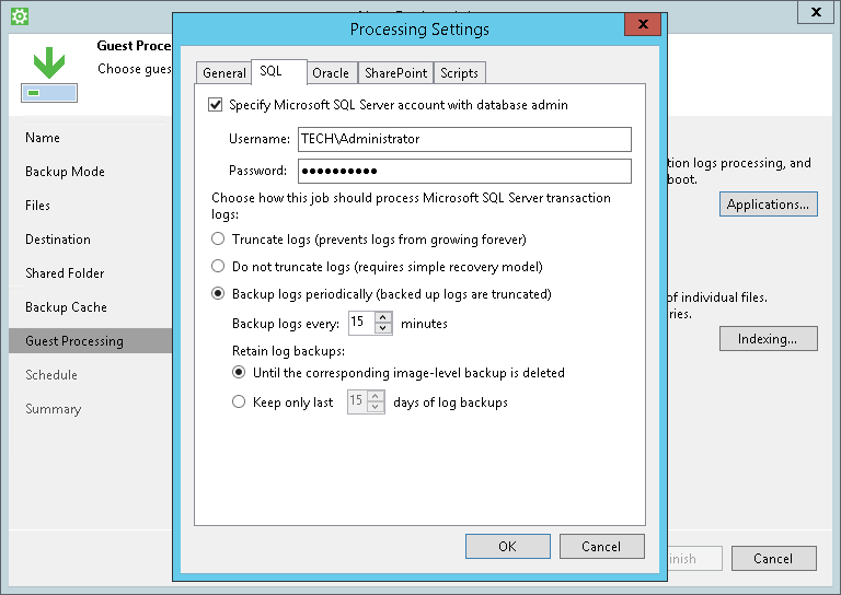Microsoft SQL Server Transaction Log Settings 