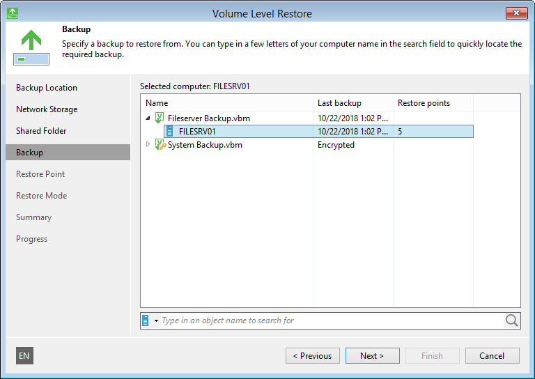 Step 7. Select Backup