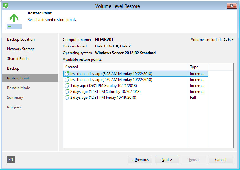 Step 8. Select Restore Point