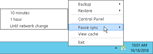 Pausing Backup Cache Synchronization
