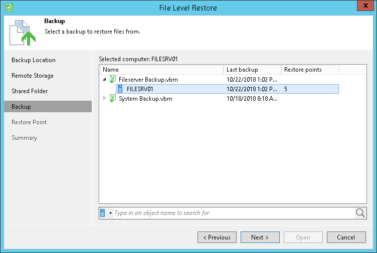 Step 5. Select Backup