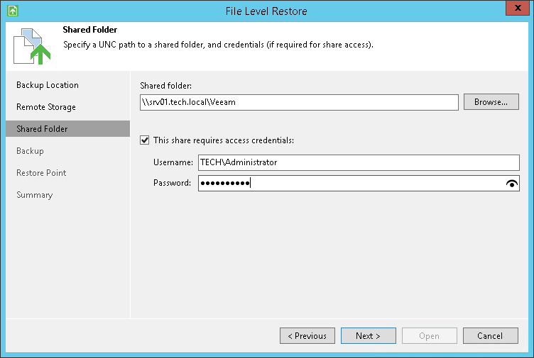 Shared Folder Settings