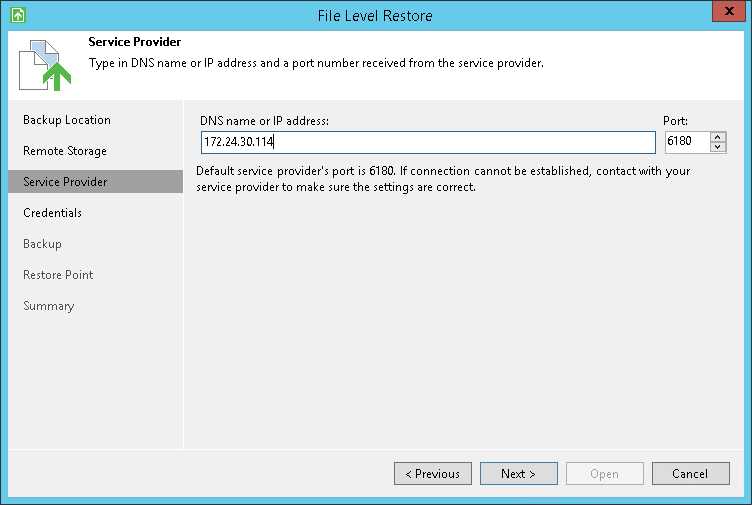 Service Provider Settings