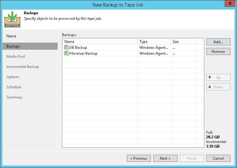 Archiving Veeam Agent Backups to Tape