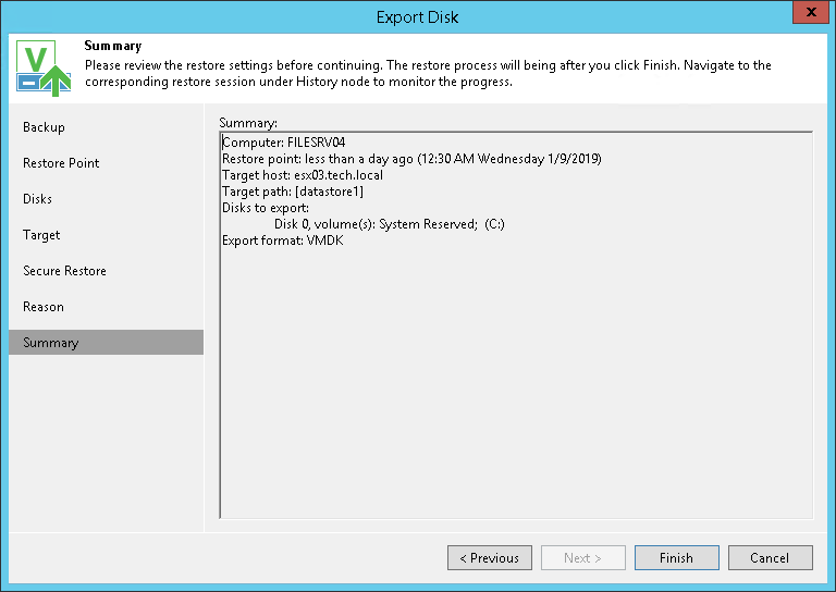 Step 8. Complete Restore Process