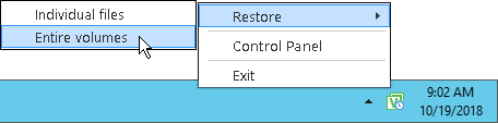 Step 1. Launch Volume Level Restore Wizard