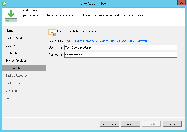 Perform Backup to Cloud Repository