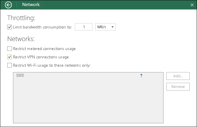 Disabling Backup over VPN Connections