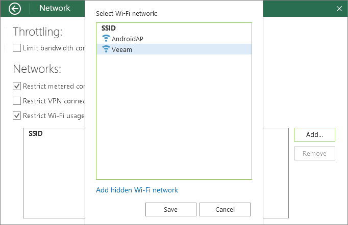 Selecting Wireless Networks for Backup
