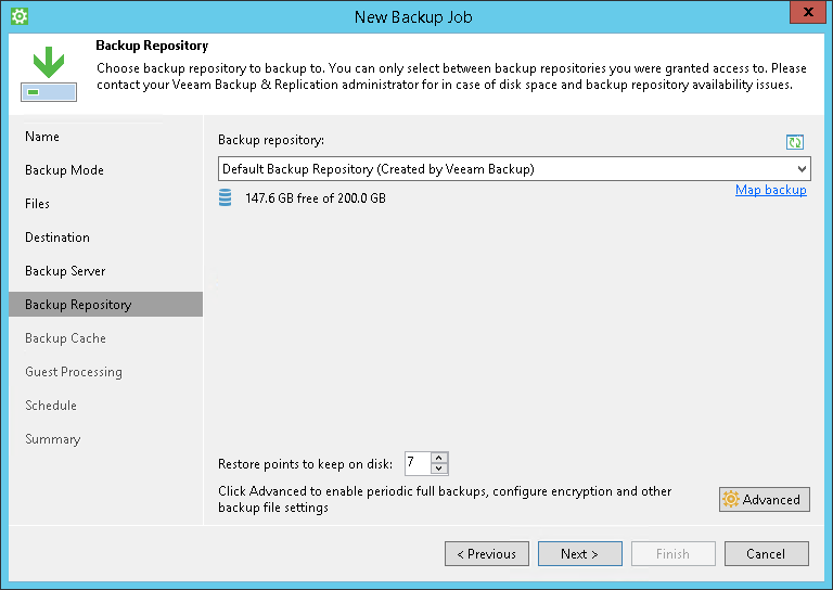 Veeam Backup Repository Settings