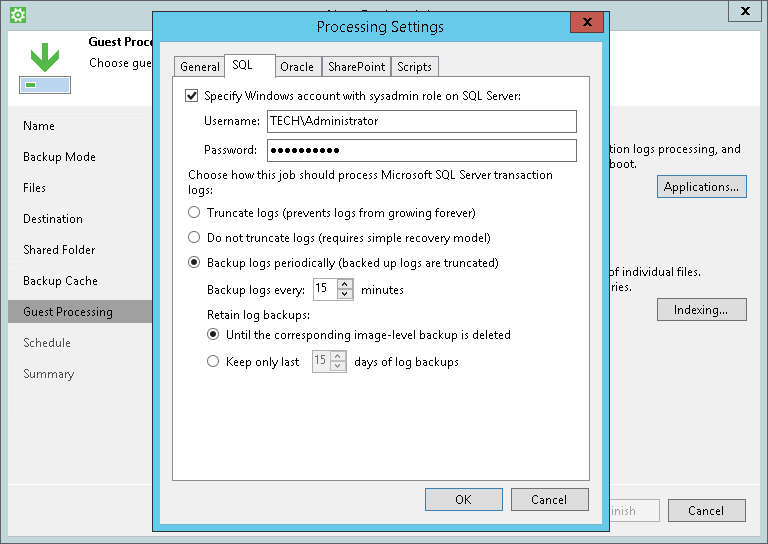 Microsoft SQL Server Transaction Log Settings 