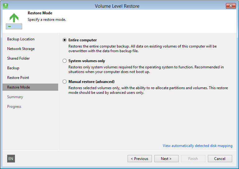 Perform Bare-Metal Recovery