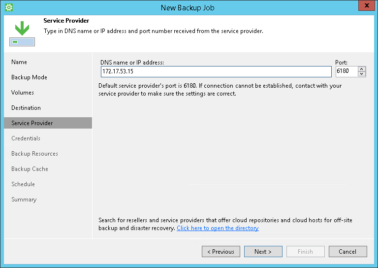 Perform Backup to Cloud Repository