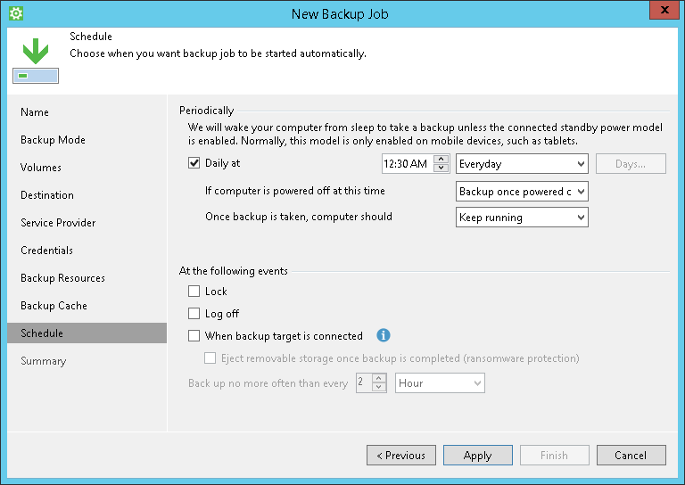 Perform Backup to Cloud Repository