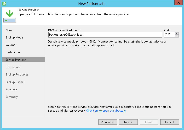 Perform Backup to Cloud Repository