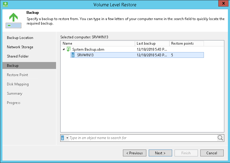 Restore Computer Volume