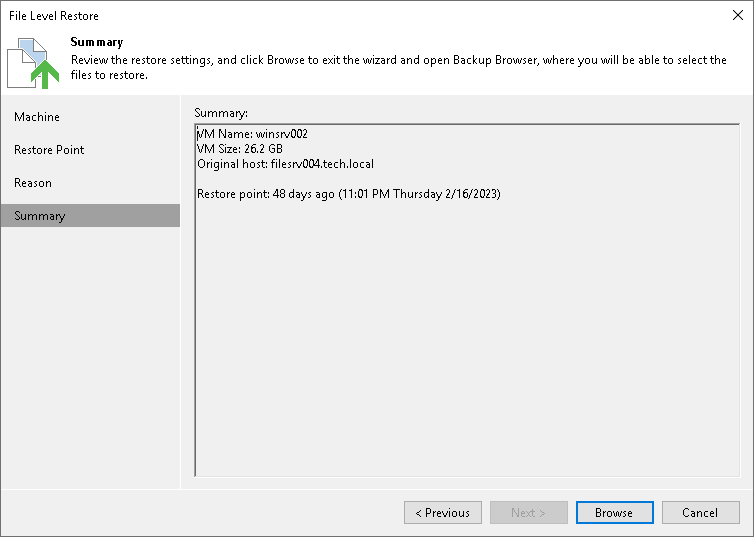 Step 5. Verify Restore Settings