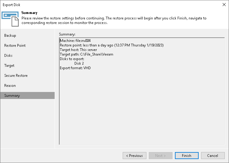 Step 8. Complete Restore Process