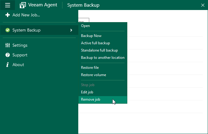 Removing Backup Job