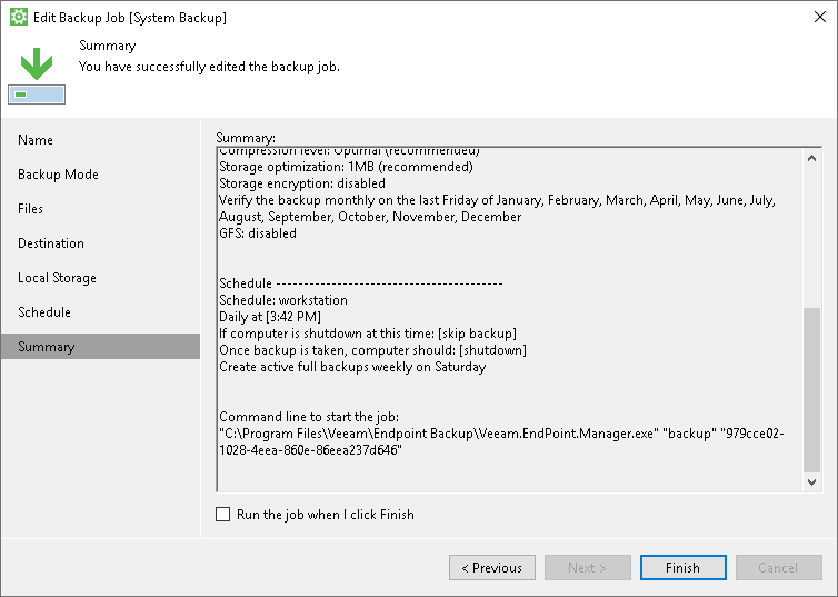 Performing Backup with Command Line Interface
