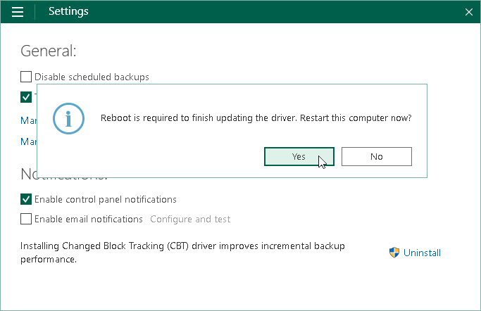 Removing Veeam CBT Driver