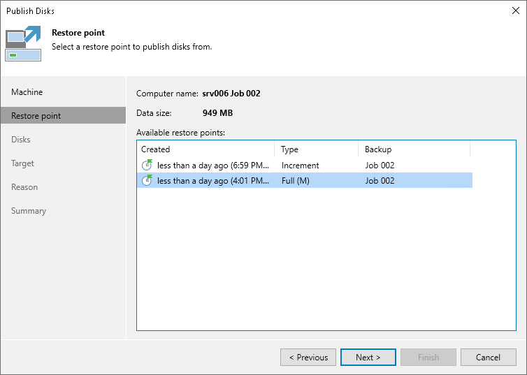 Step 3. Select Restore Point