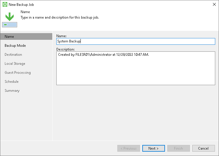 Step 2. Specify Job Name and Description