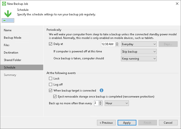 Scheduling Settings in Free and Workstation Editions