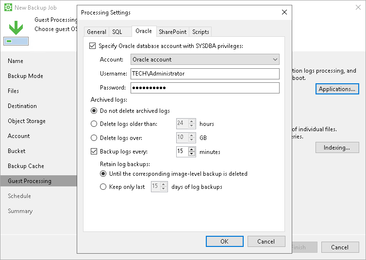 Oracle Archived Log Settings