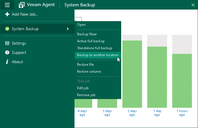 Performing Backup to Another Location
