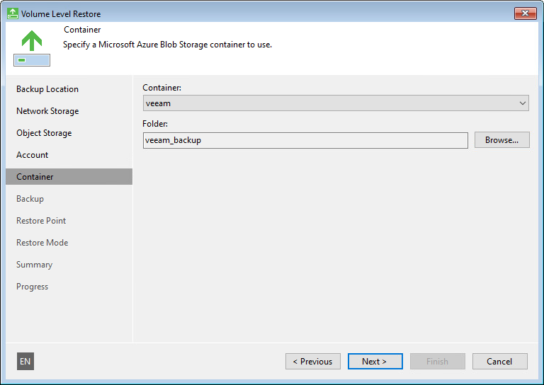 Microsoft Azure Blob Storage Settings