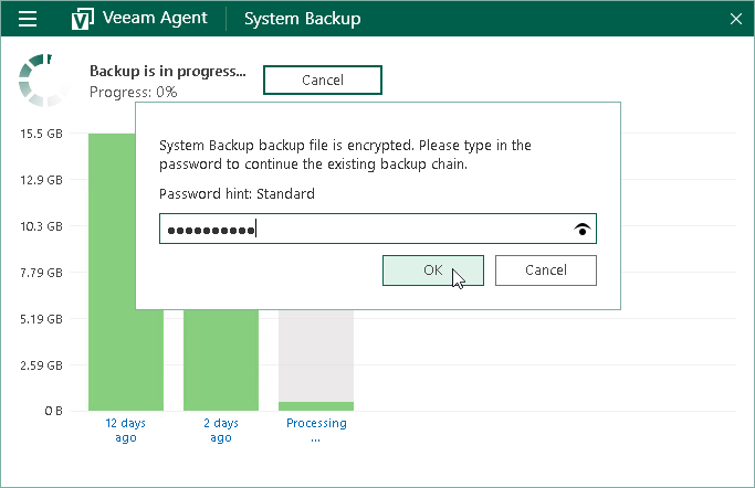 Continuing Encrypted Backup Chain