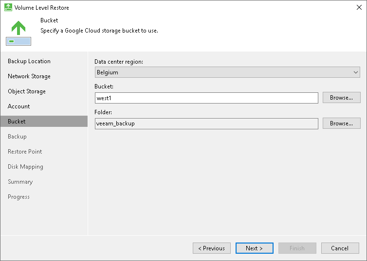 Google Cloud Storage Settings