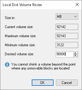 Step 8. Resize Restored Volumes