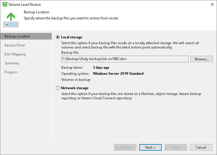 Step 2. Specify Backup File Location
