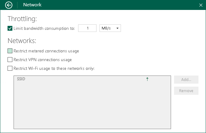Disabling Backup over Metered Connections