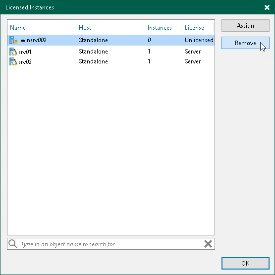 Viewing Licensed Veeam Agents and Revoking License