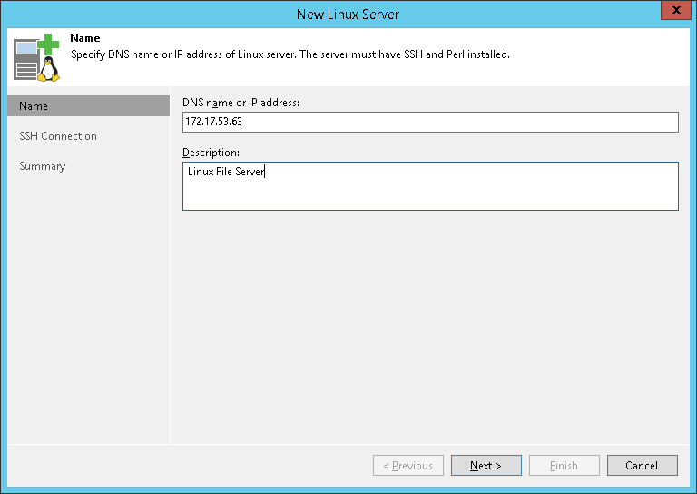 Step 2. Specify Server Name or Address