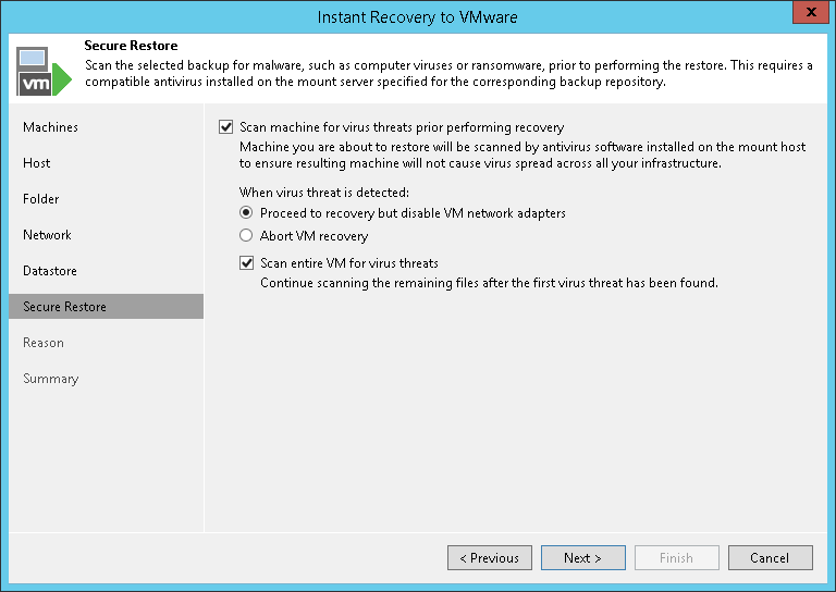 Step 7. Specify Secure Restore Settings