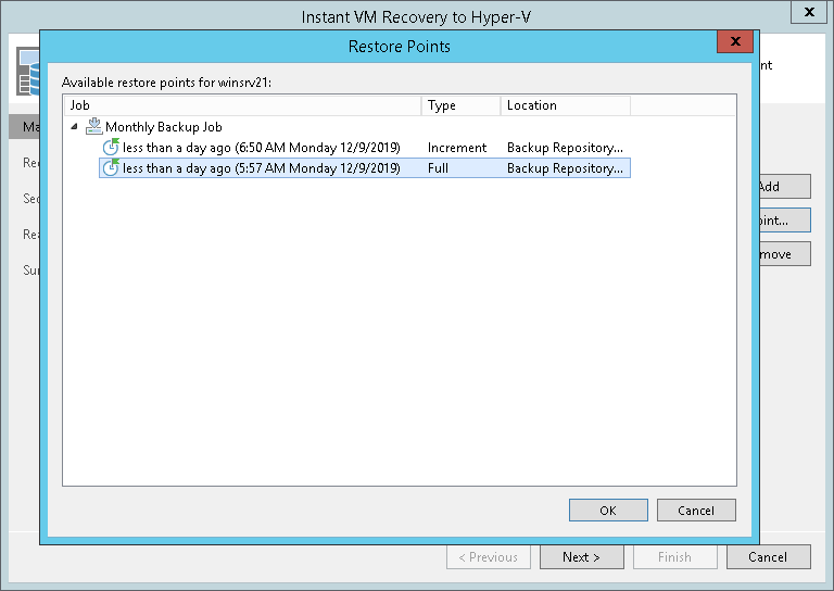 Step 3. Select Restore Point
