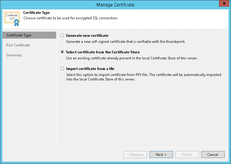 Importing Certificates from Certificate Store