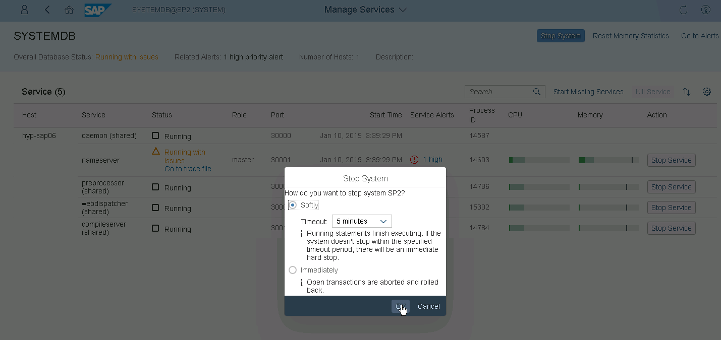 Recovering SYSTEMDB with SAP HANA Cockpit