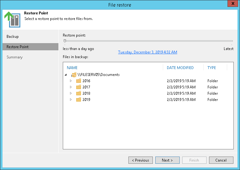 Step 3. Select Restore Point