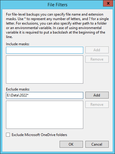 Appendix D. Using Filters in Backup Jobs for Windows Computers