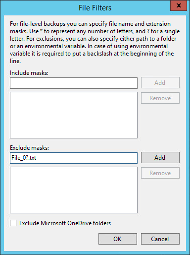Appendix D. Using Filters in Backup Jobs for Windows Computers
