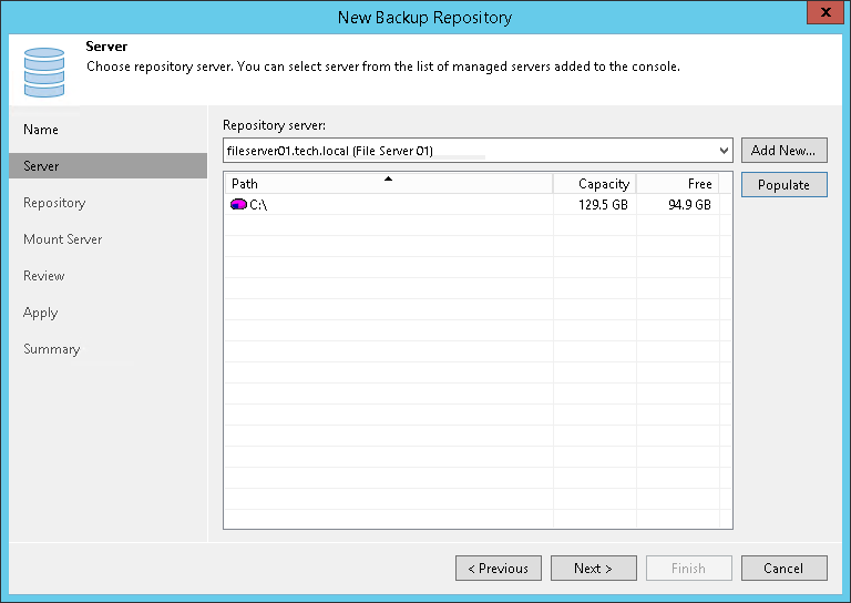 Step 3. Specify Server or Shared Folder Settings
