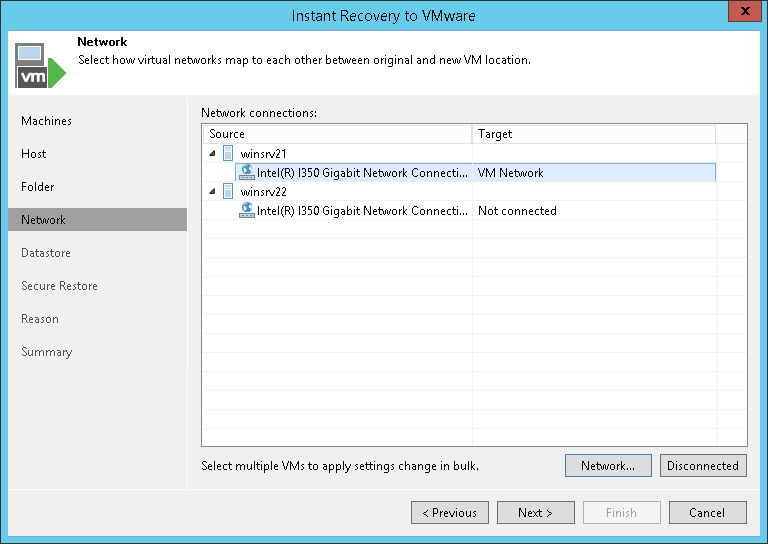 Specifying Destination for Multiple VMs