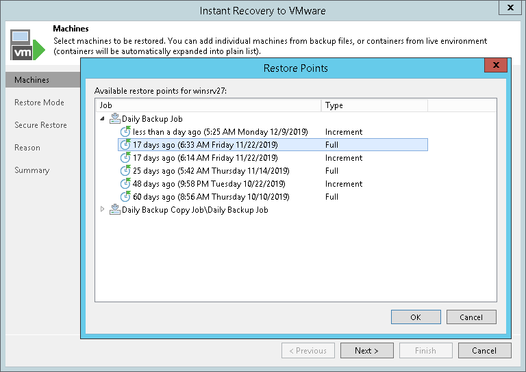 Step 3. Select Restore Point