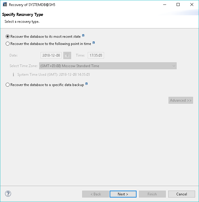 Restoring Databases (SAP HANA Studio)